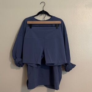 lululemon matching SET Blue Sweatshirt & Shorts